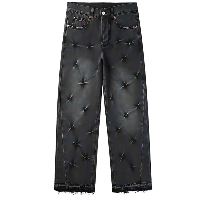 Purple Black Starred Baggy Jeans
