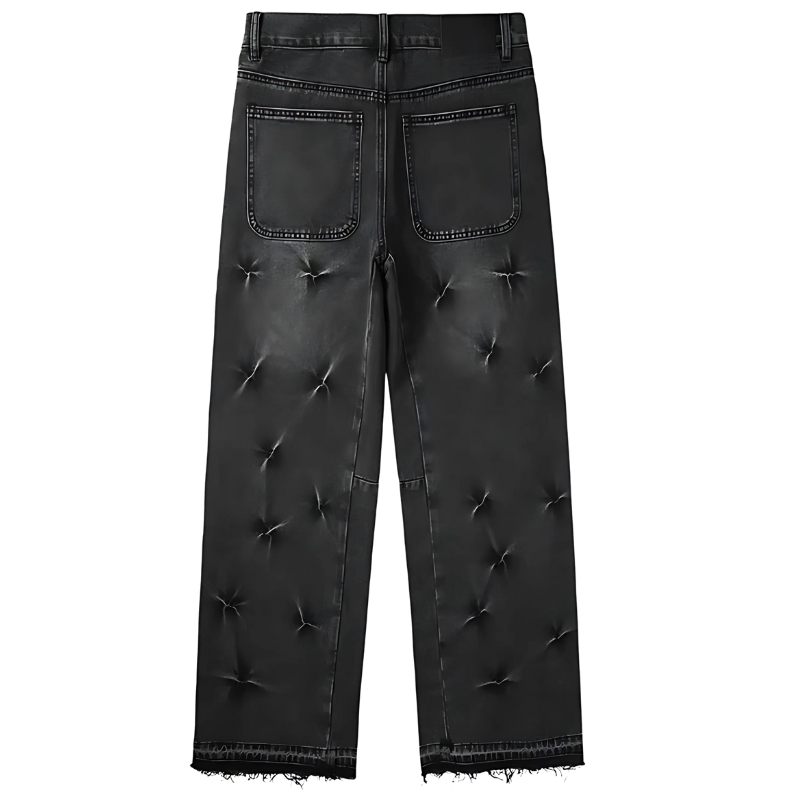 Purple Black Starred Baggy Jeans