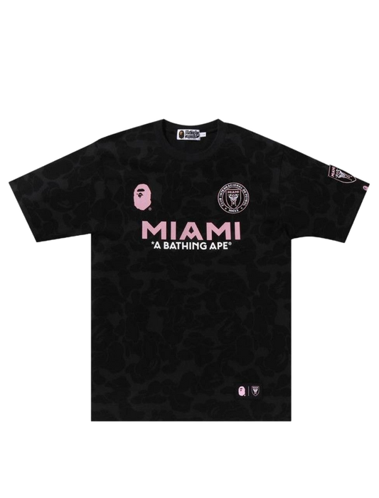 BAPE x Inter Miami CF Camo Black Tee