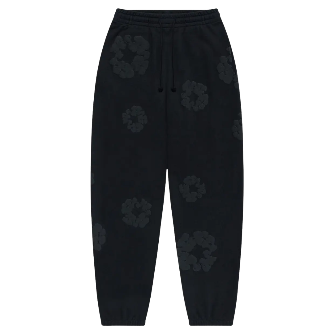Denim Tears Cotton Wreath sweatpants (Monochrome Black)