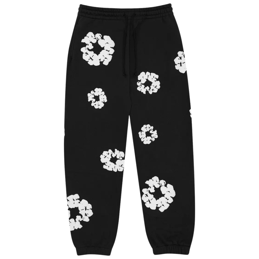 Denim Tears Cotton Wreath Sweatpants (Black/White)