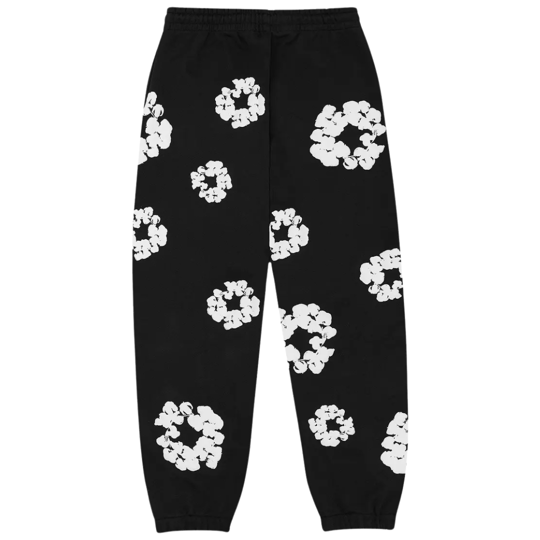 Denim Tears Cotton Wreath Sweatpants (Black/White)