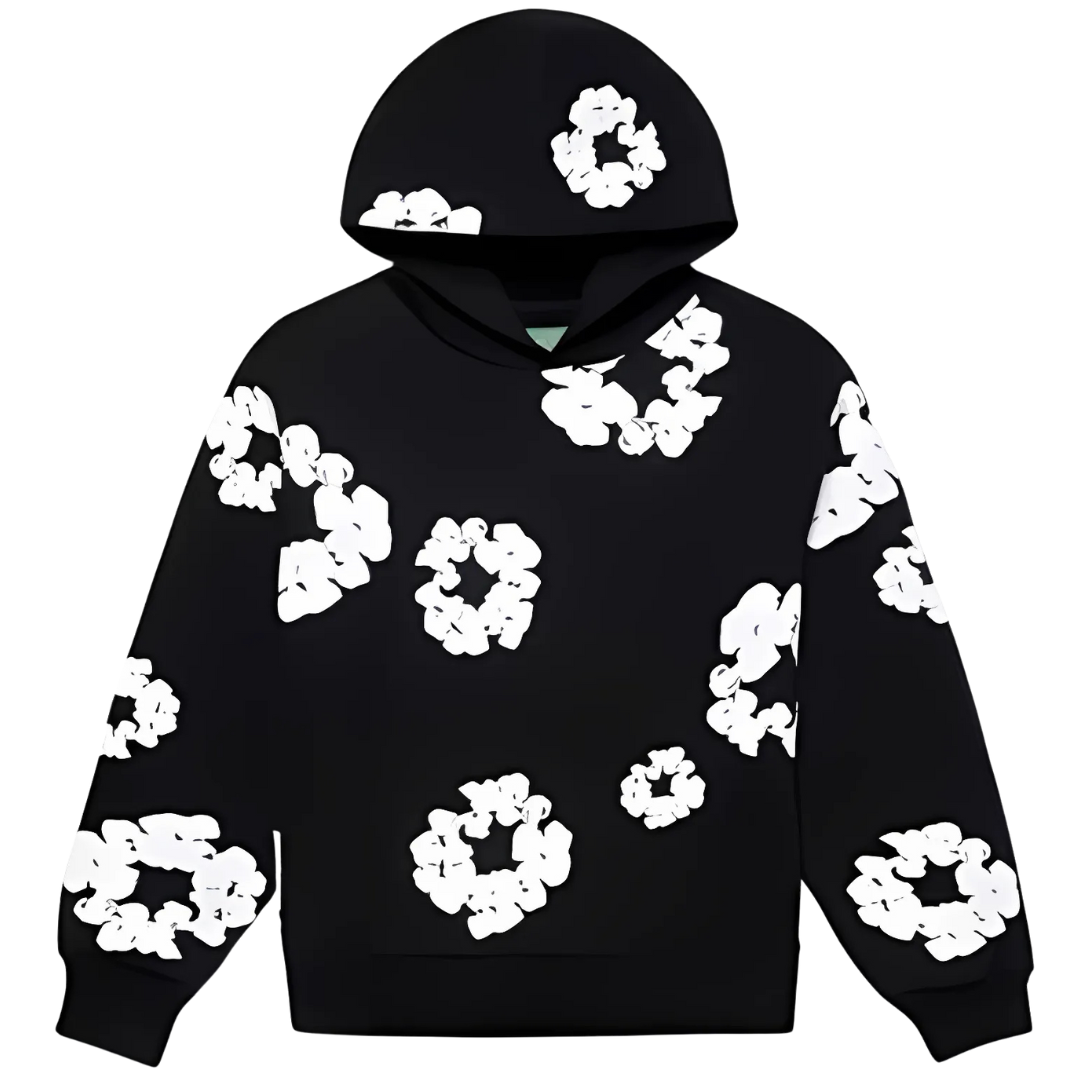 Denim Tears Black Cotton Hoodie (BLACK)