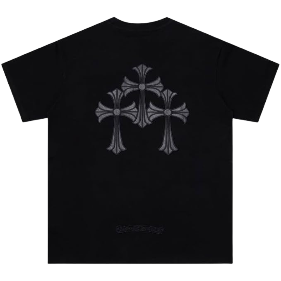 Chrome Hearts "Fuck You" Black Leather Cross T-Shirt