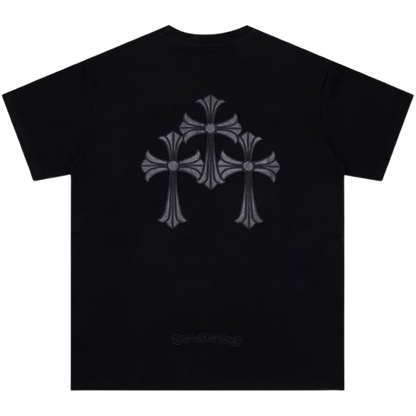 Chrome Hearts "Fuck You" Black Leather Cross T-Shirt