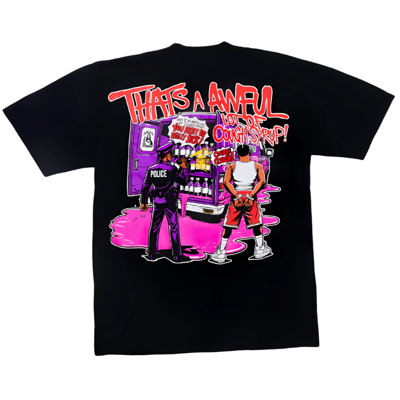 Awful Lot Of Cough Syrup Juiceman Black T-Shirt