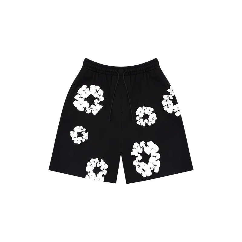 Denim Tears Cotton Wreath Shorts (Black/White)