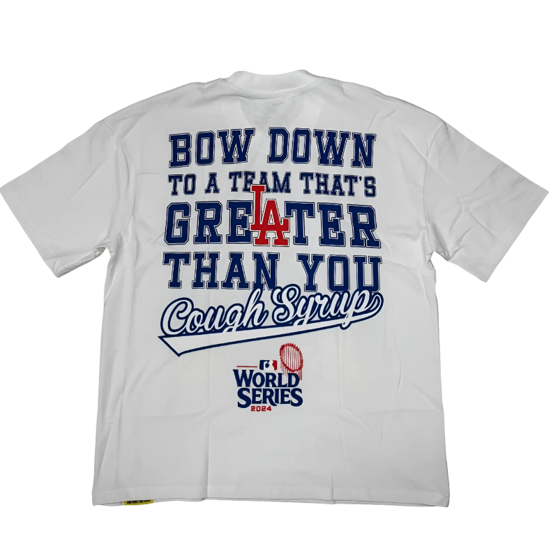 Awful Lot Of Cough Syrup Dodgers World Series T-Shirt (White)