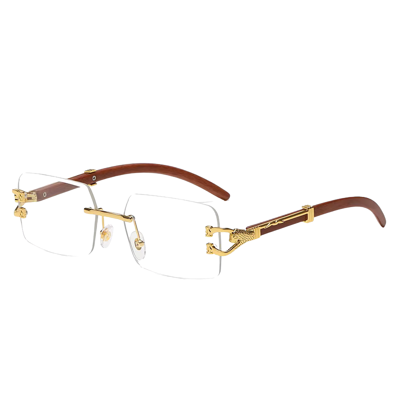 Cartier Wooden Gold Leopard Frames