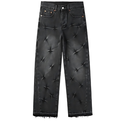 Purple Black Starred Baggy Jeans