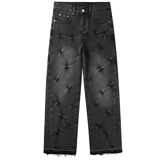 Purple Black Starred Baggy Jeans