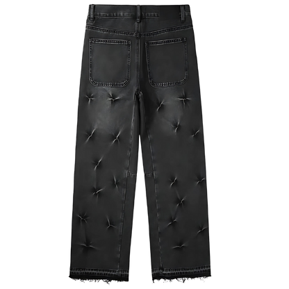 Purple Black Starred Baggy Jeans