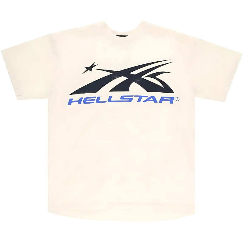 Hellstar Gel Sport Logo T-Shirt 'White/Blue'