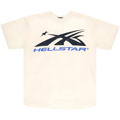Hellstar Gel Sport Logo T-Shirt 'White/Blue'