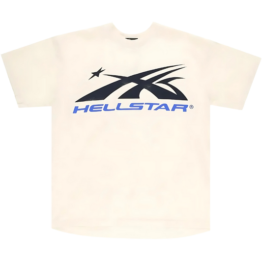 Hellstar Gel Sport Logo T-Shirt 'White/Blue'