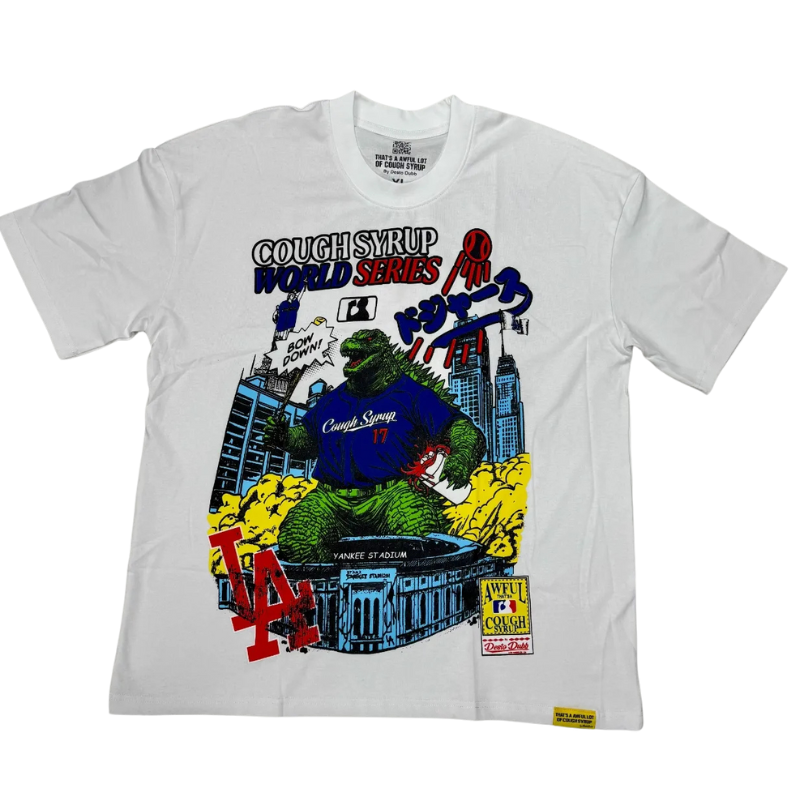 Awful Lot Of Cough Syrup Dodgers World Series T-Shirt (White)