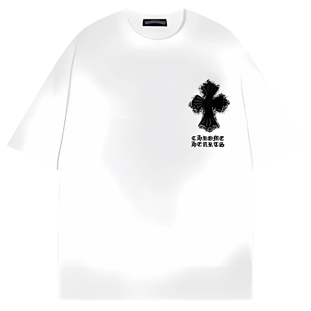 Chrome Hearts Embroidery Leather Cross Patch T-Shirt