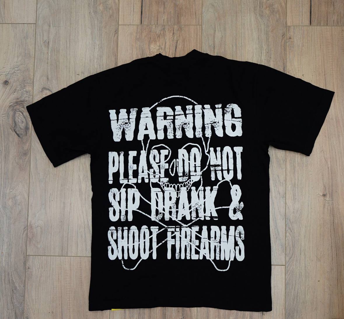 Awful Lot Of Cough Syrup Bottle Warning Black T